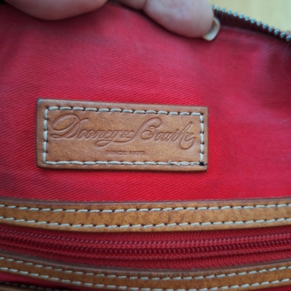 Dooney & Bourke Vintage Red Burgundy Pebble Leather Satchel Purse - Picture 5 of 10